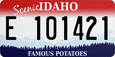 ID license plate E101421