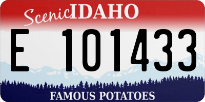 ID license plate E101433