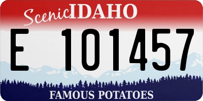 ID license plate E101457