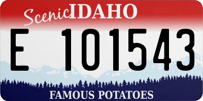 ID license plate E101543
