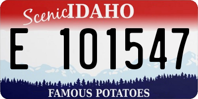 ID license plate E101547