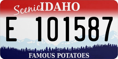 ID license plate E101587