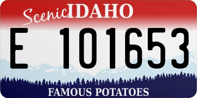 ID license plate E101653