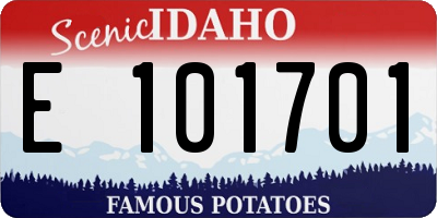 ID license plate E101701