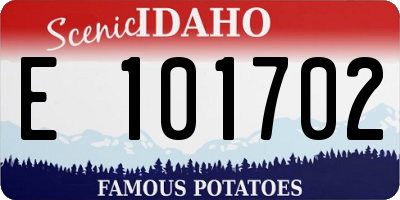 ID license plate E101702