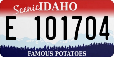 ID license plate E101704