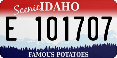 ID license plate E101707