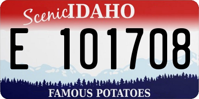 ID license plate E101708