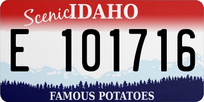 ID license plate E101716