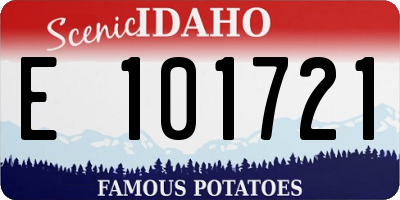ID license plate E101721