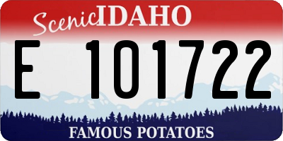 ID license plate E101722