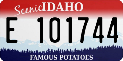 ID license plate E101744