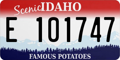 ID license plate E101747