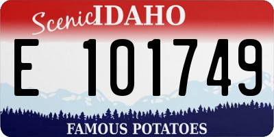 ID license plate E101749