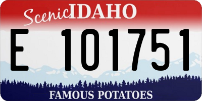 ID license plate E101751
