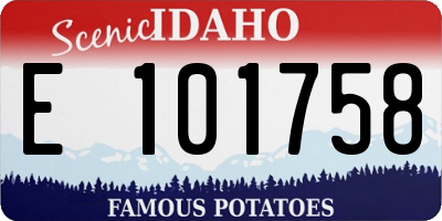 ID license plate E101758