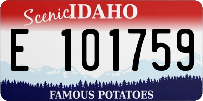 ID license plate E101759