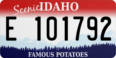 ID license plate E101792
