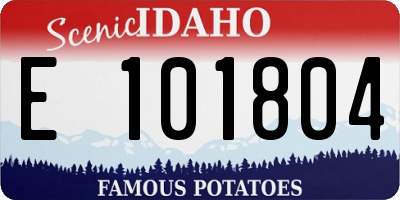ID license plate E101804