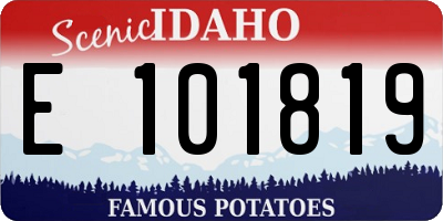 ID license plate E101819