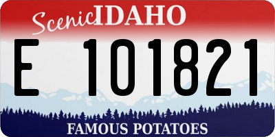 ID license plate E101821