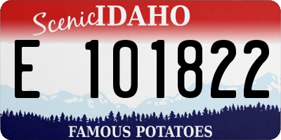 ID license plate E101822