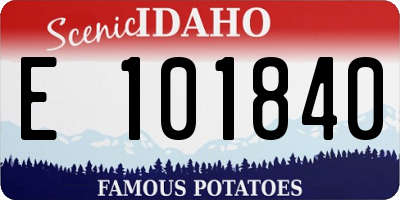 ID license plate E101840