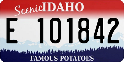 ID license plate E101842