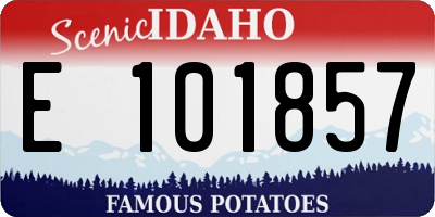 ID license plate E101857