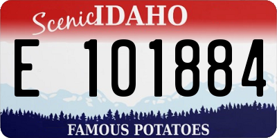 ID license plate E101884