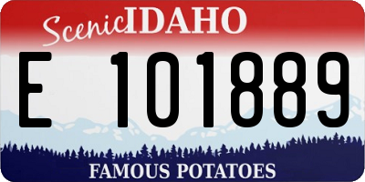 ID license plate E101889