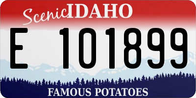 ID license plate E101899