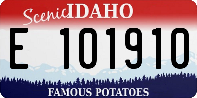 ID license plate E101910