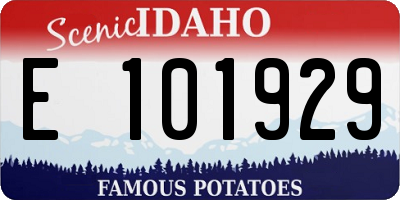 ID license plate E101929