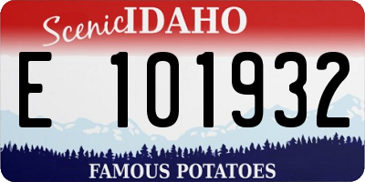 ID license plate E101932