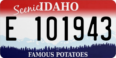 ID license plate E101943