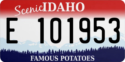 ID license plate E101953