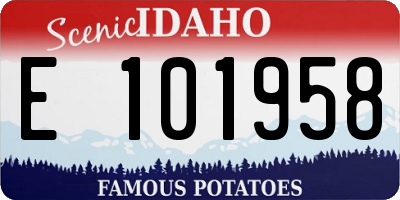 ID license plate E101958