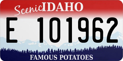 ID license plate E101962