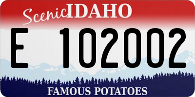 ID license plate E102002
