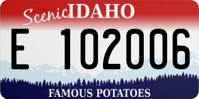 ID license plate E102006