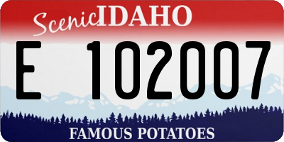 ID license plate E102007