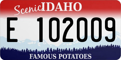 ID license plate E102009