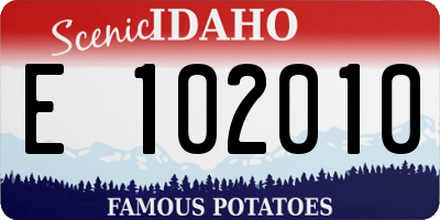 ID license plate E102010
