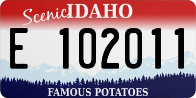 ID license plate E102011