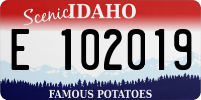 ID license plate E102019