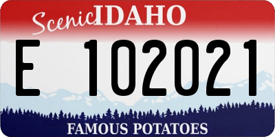 ID license plate E102021