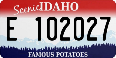 ID license plate E102027