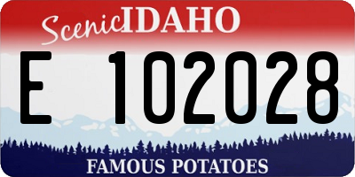 ID license plate E102028