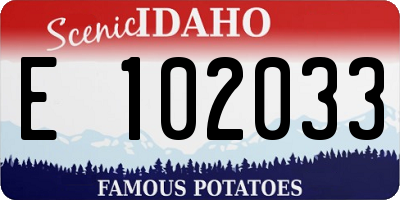 ID license plate E102033
